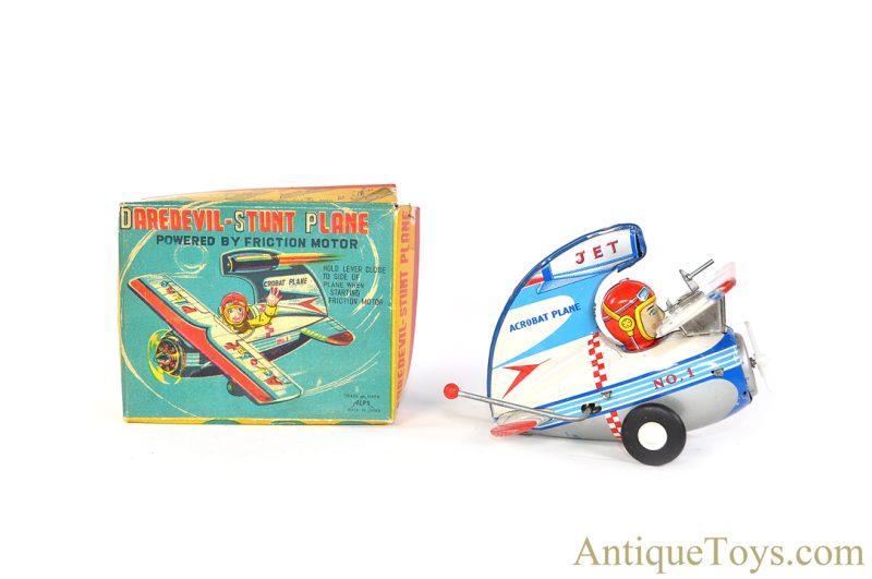 ALPS Tin Lithographed Friction "Daredevil-Stunt Plane" in Box <FONT COLOR="ff000 ">*SOLD*</font>