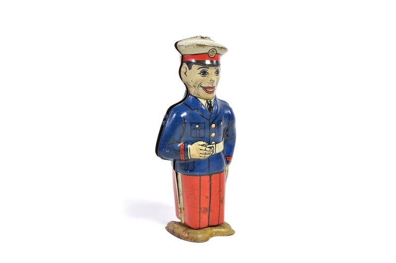 J. Chein Tin Lithographed Windup Walking Marine Soldier <FONT COLOR="ff000 ">*SOLD*</font>