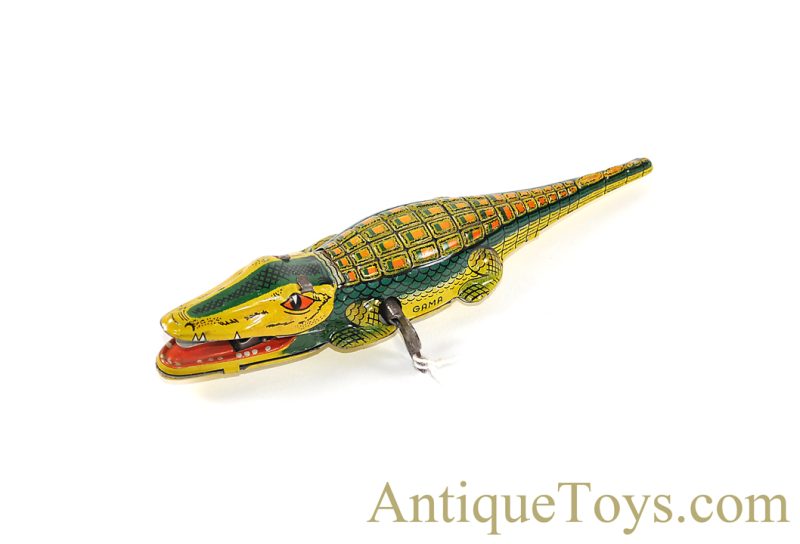 Gama Toys Tin Lithographed Windup No. 8 Krokodil Sparkling Crocodile for Sale - Image 4