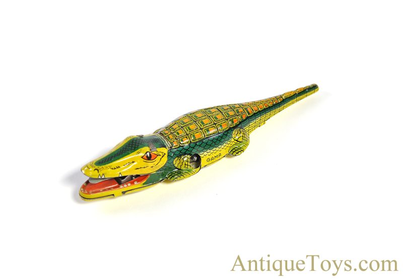 Gama Toys Tin Lithographed Windup No. 8 Krokodil Sparkling Crocodile for Sale - Image 3