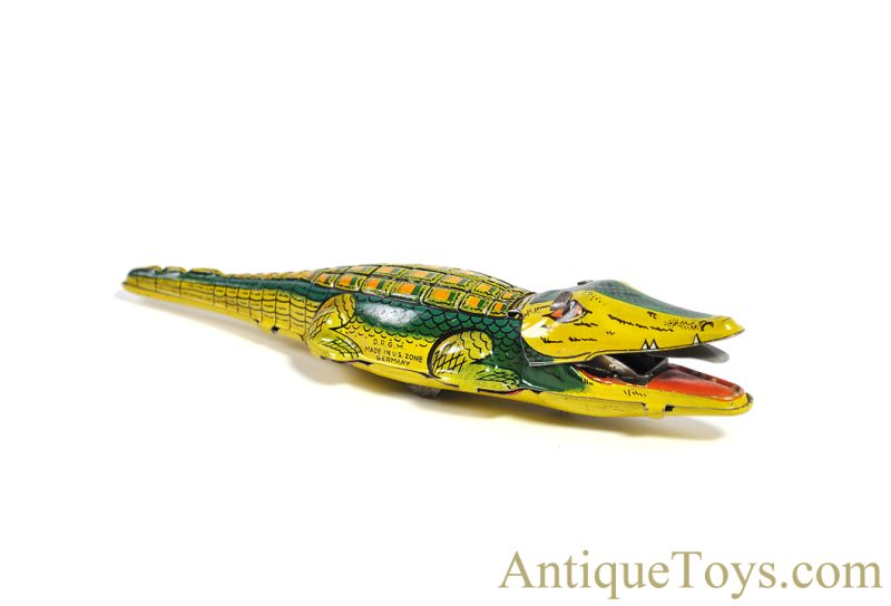 Gama Toys Tin Lithographed Windup No. 8 Krokodil Sparkling Crocodile for Sale - Image 2