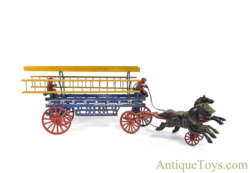 Hubley ca. 1919 Cast Iron No. 499 Horse Drawn Hook & Ladder Wagon <FONT COLOR="ff000 ">*SOLD*</font>