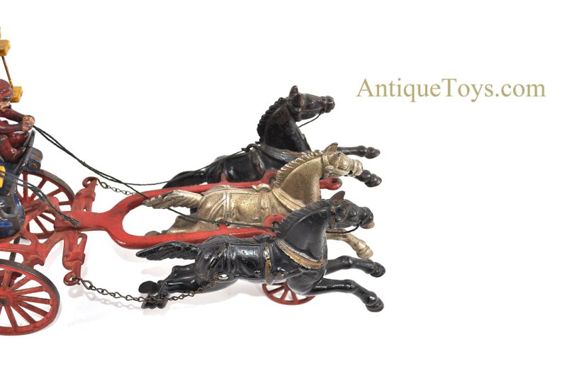 Hubley ca. 1919 Cast Iron No. 499 Horse Drawn Hook & Ladder Wagon <FONT COLOR="ff000 ">*SOLD*</font> - Image 7