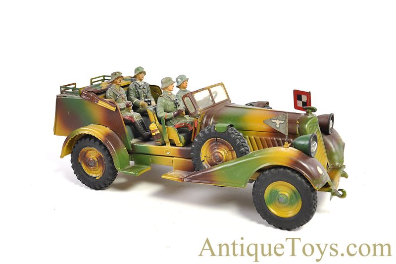 Lineol Model Toys Tin Hand-Painted Windup Camouflage Ultra Rare Funkwagen Radio Car <FONT COLOR="ff000 ">*SOLD*</font> - Image 4