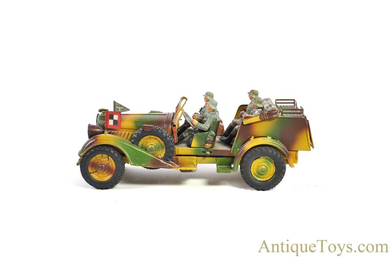 Lineol Model Toys Tin Hand-Painted Windup Camouflage Ultra Rare Funkwagen Radio Car <FONT COLOR="ff000 ">*SOLD*</font> - Image 3