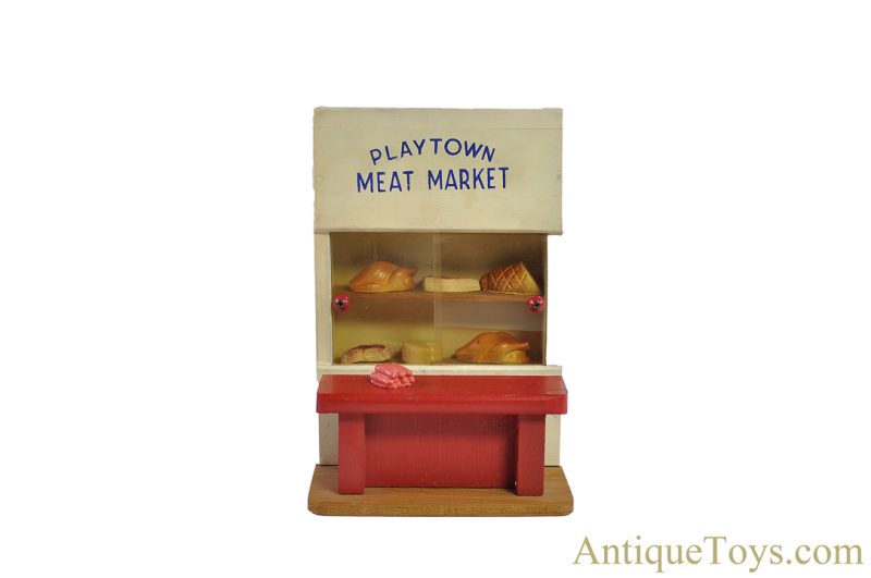 Playtown Products ca. 1940s-1950s Wooden Coca-Cola Luncheonette, General Store, & Meat Market with Accessories <FONT COLOR="ff000 ">*SOLD*</font> - Image 8