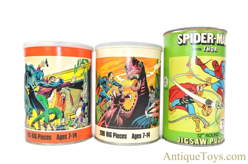 Three Vintage Superhero Puzzle Sets Sealed in Cans Spider-Man, Thor, Batman, Superman <FONT COLOR="ff000 ">*SOLD*</font> - Image 3