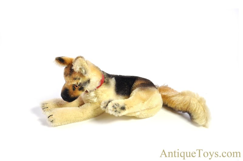 Steiff Excelsior Stuffed Mohair Large Laying Down "Arco" German Shepard with Button <FONT COLOR="ff000">*SOLD*</font> - Image 2