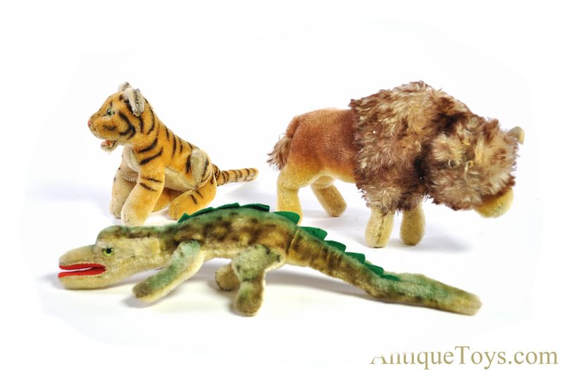 Steiff Excelsior Stuffed Mohair Gaty Gator, Bison, & Open Mouth Sitting Bengal Tiger Set <FONT COLOR="ff000">*SOLD*</font> - Image 4