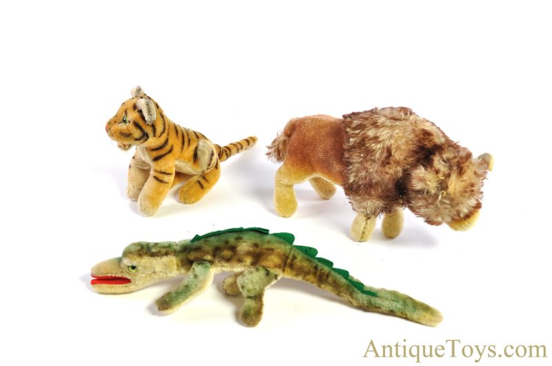 Steiff Excelsior Stuffed Mohair Gaty Gator, Bison, & Open Mouth Sitting Bengal Tiger Set <FONT COLOR="ff000">*SOLD*</font> - Image 5