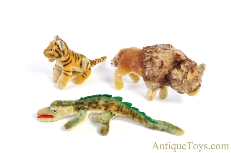 Steiff Excelsior Stuffed Mohair Gaty Gator, Bison, & Open Mouth Sitting Bengal Tiger Set <FONT COLOR="ff000">*SOLD*</font> - Image 6