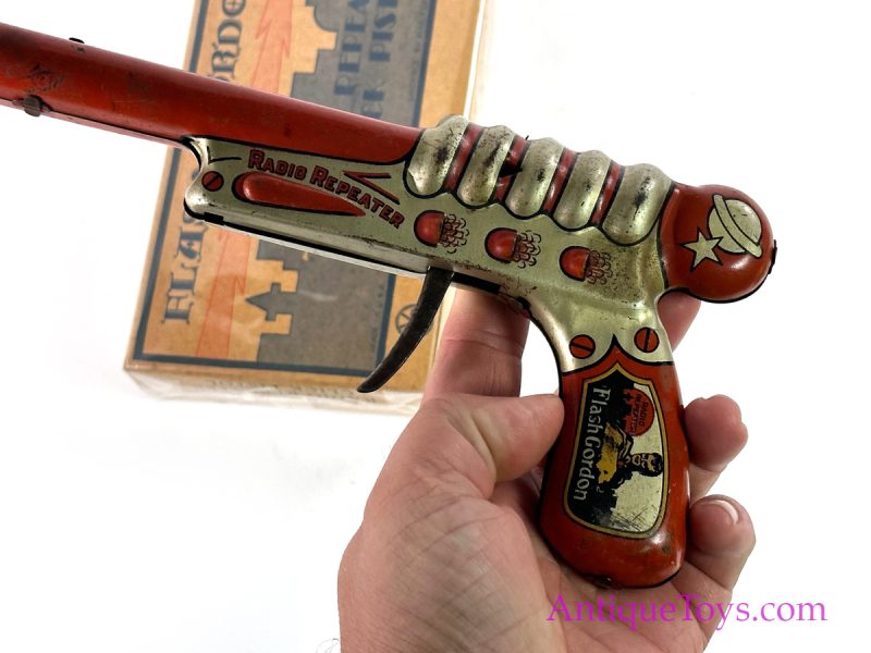 Marx Tin Lithographed "Flash Gordon Radio Repeater Click Pistol" with Box <FONT COLOR="ff000 ">*SOLD*</font> - Image 2