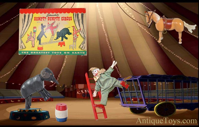 A. Schoenhut Co. ca. 1950s Wooden "Schoenhut's Humpty-Dumpty Circus" Set 7 in Box <FONT COLOR="ff000 ">*SOLD*</font>