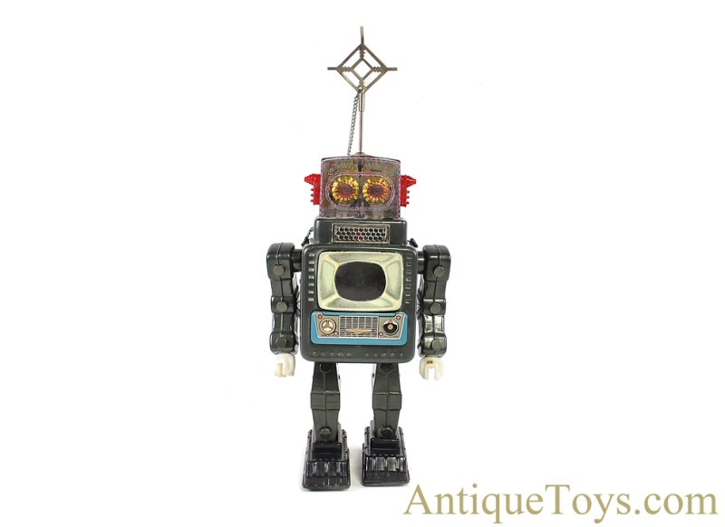 ALPS ca. 1958-1959 1st Version Tin Lithographed Battery-Operated "Television Spaceman" UM-1 Robot <FONT COLOR="ff000 ">*SOLD*</font> - Image 4
