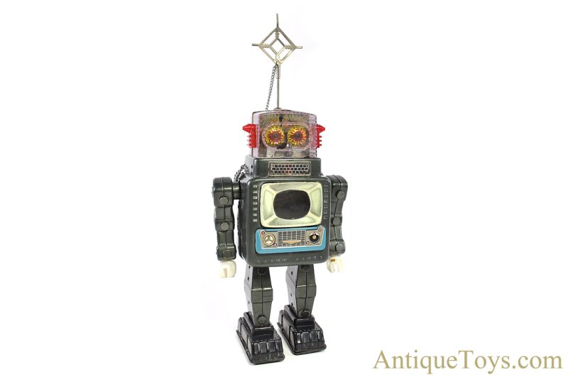ALPS ca. 1958-1959 1st Version Tin Lithographed Battery-Operated "Television Spaceman" UM-1 Robot <FONT COLOR="ff000 ">*SOLD*</font>