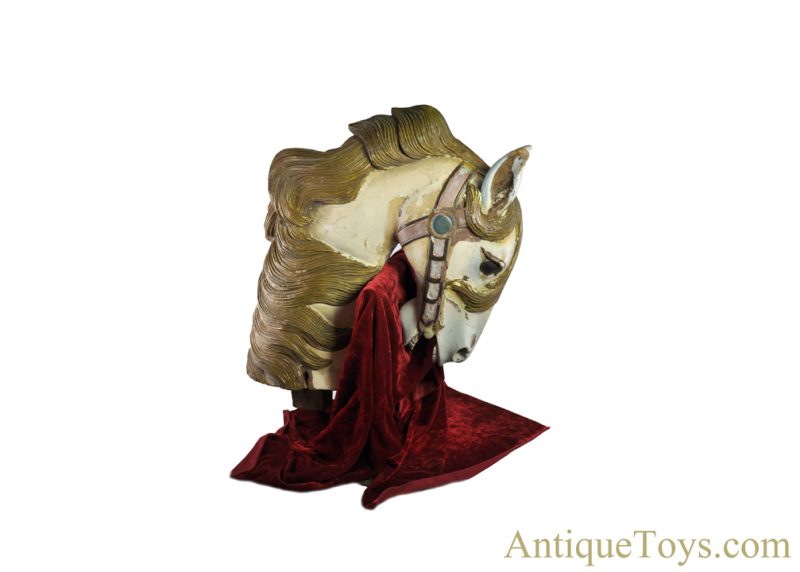Antique Early 1900s Possibly Carmel/Looff Hand Painted & Hand Carved Wooden Carousel Horse Head <FONT COLOR="ff000 ">*SOLD*</font> - Image 6