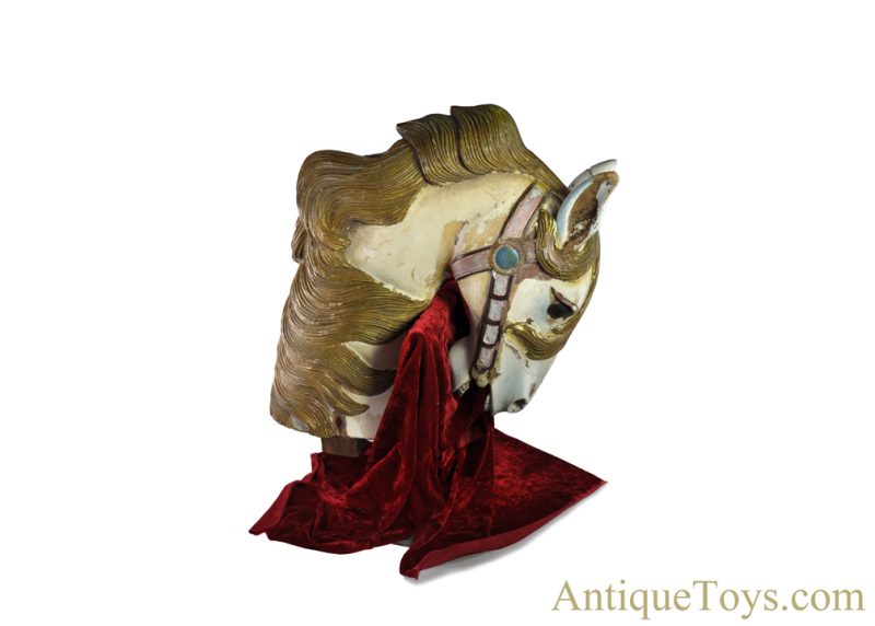 Antique Early 1900s Possibly Carmel/Looff Hand Painted & Hand Carved Wooden Carousel Horse Head <FONT COLOR="ff000 ">*SOLD*</font> - Image 13