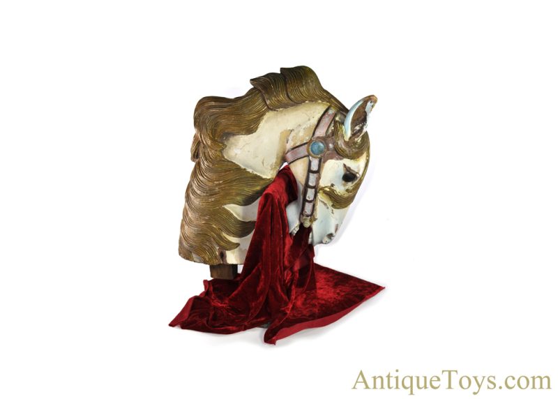 Antique Early 1900s Possibly Carmel/Looff Hand Painted & Hand Carved Wooden Carousel Horse Head <FONT COLOR="ff000 ">*SOLD*</font>