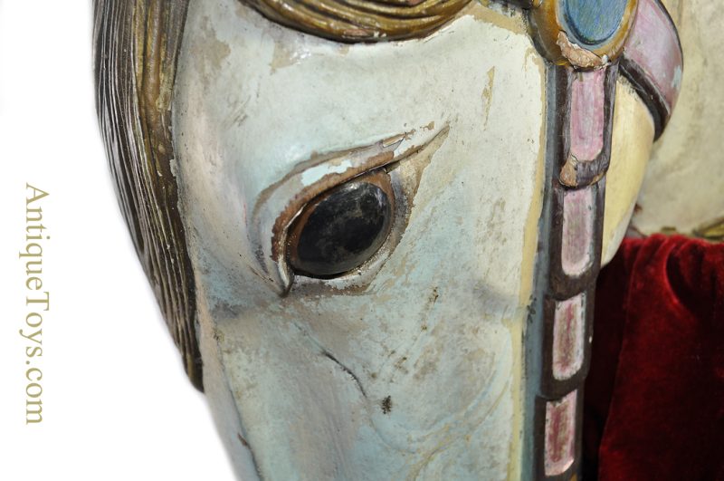 Antique Early 1900s Possibly Carmel/Looff Hand Painted & Hand Carved Wooden Carousel Horse Head <FONT COLOR="ff000 ">*SOLD*</font> - Image 8