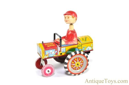 Marx ca. 1950s Tin Lithographed Windup The Old Jalopy "Queen of the Campus" Bobble Head for Sale