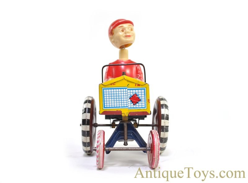 Marx ca. 1950s Tin Lithographed Windup The Old Jalopy "Queen of the Campus" Bobble Head for Sale - Image 4