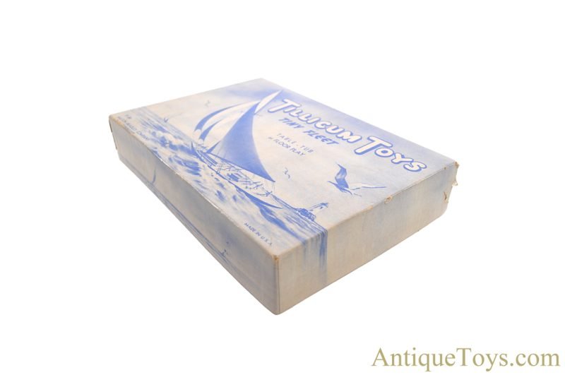 Milton Bradley Co. ca. 1930s Wooden T-80 “Tillicum Toys Tiny Fleet" Set in Box for Sale - Image 5