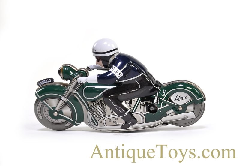 Schuco Tin Lithographed Windup "Motoracer 1006" Polizei Police Motorcycle with Box <FONT COLOR="ff000 ">*SOLD*</font> - Image 3