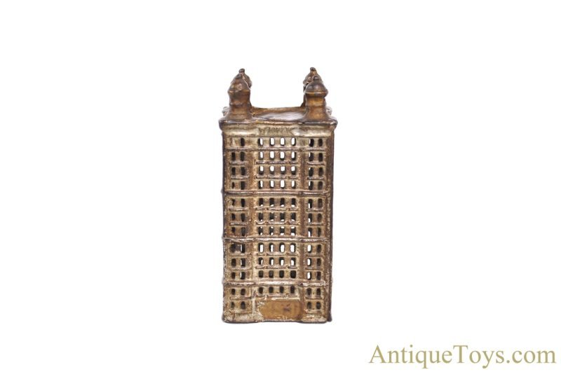 A.C. Williams ca. 1900-1931 Cast Iron Skyscraper Still Penny Coin Bank 5.5" <FONT COLOR="ff000 ">*SOLD*</font> - Image 2