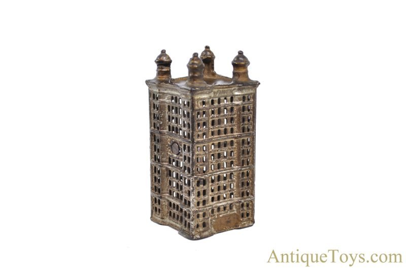 A.C. Williams ca. 1900-1931 Cast Iron Skyscraper Still Penny Coin Bank 5.5" <FONT COLOR="ff000 ">*SOLD*</font>