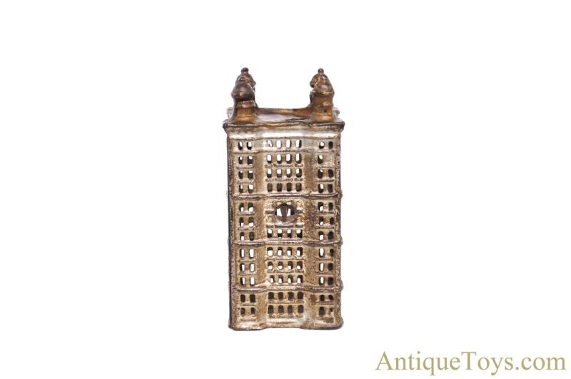 A.C. Williams ca. 1900-1931 Cast Iron Skyscraper Still Penny Coin Bank 5.5" <FONT COLOR="ff000 ">*SOLD*</font> - Image 3