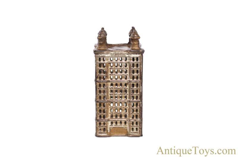 A.C. Williams ca. 1900-1931 Cast Iron Skyscraper Still Penny Coin Bank 5.5" <FONT COLOR="ff000 ">*SOLD*</font> - Image 6