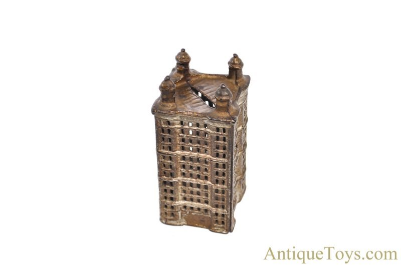A.C. Williams ca. 1900-1931 Cast Iron Skyscraper Still Penny Coin Bank 5.5" <FONT COLOR="ff000 ">*SOLD*</font> - Image 7