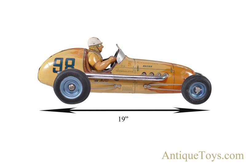Yonezawa Toys (Y) ca. 1950s Tin Lithographed Friction "Champions Racer" Iconic #98 Indy 500 Racecar <FONT COLOR="ff000 ">*SOLD*</font> - Image 11