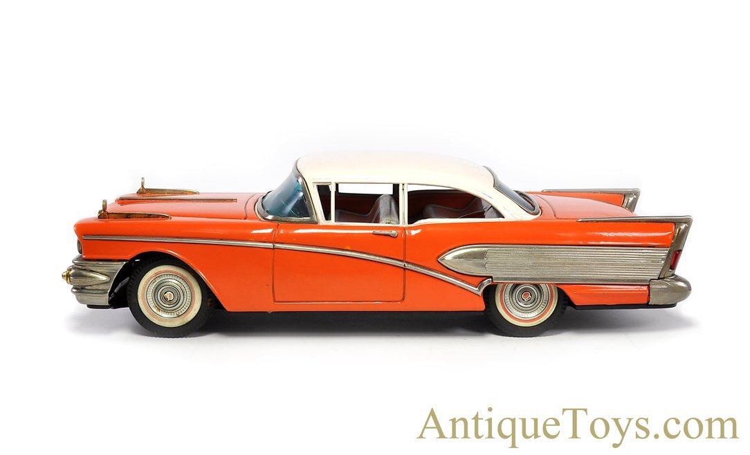 Ichiko Frankonia Japan 60’s Scale Model Car Series Buick Box Windup 7.75  inches (19.5 cm) original tin toy box