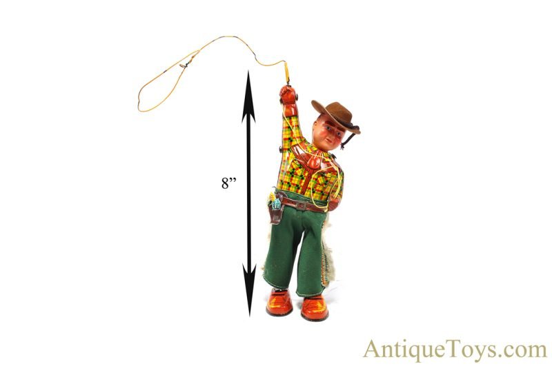 ALPS Tin Lithographed Windup "Cowboy with Whirling Lasso" in Box <FONT COLOR="ff000 ">*SOLD*</font> - Image 12