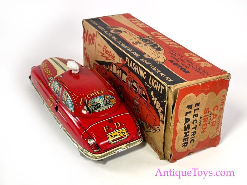 Marx Tin Lithographed Windup Fire Chief Car in Box <FONT COLOR="ff000 ">*SOLD*</font> - Image 7