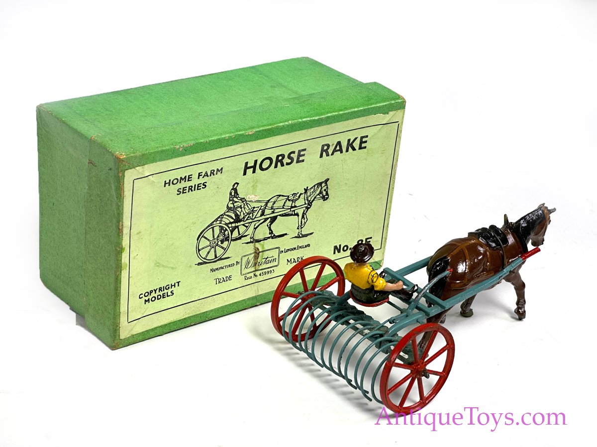 Britains Farm Horse and Rake in Box *SOLD* - AntiqueToys.com - Antique ...