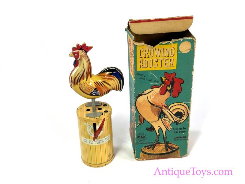 Linemar Marx Tin Lithographed Crowing Rooster in Box <FONT COLOR="ff000 ">*SOLD*</font> - Image 5