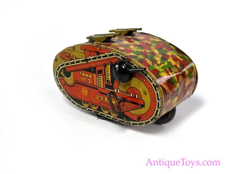 Marx Tin Lithographed Windup No. 3 U.S. Army Tank for Sale - Image 2