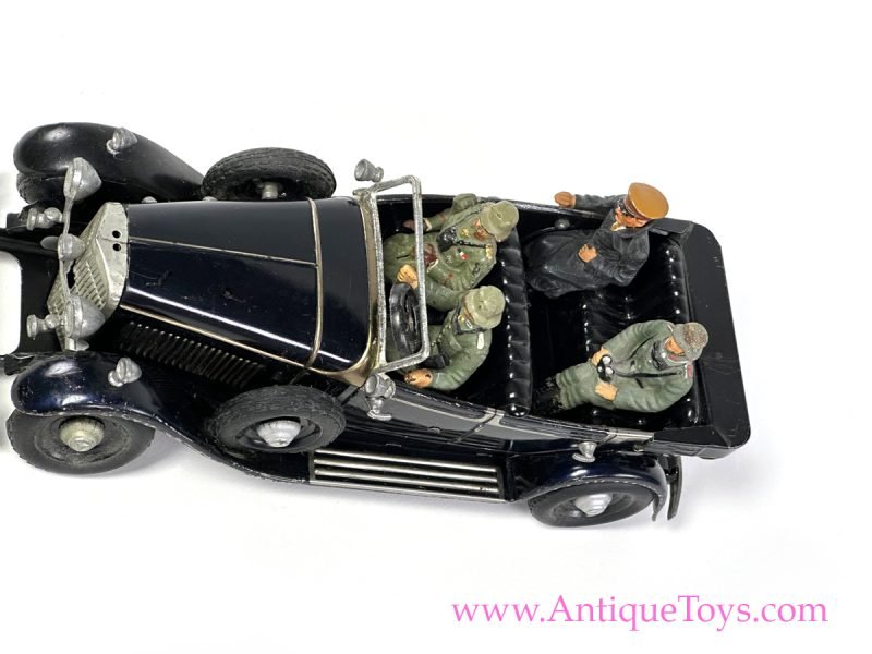 TippCo ca. 1935 Tin Lithographed Windup World War 2 Hitler Mercedes Car <FONT COLOR="ff000 ">*SOLD*</font> - Image 10