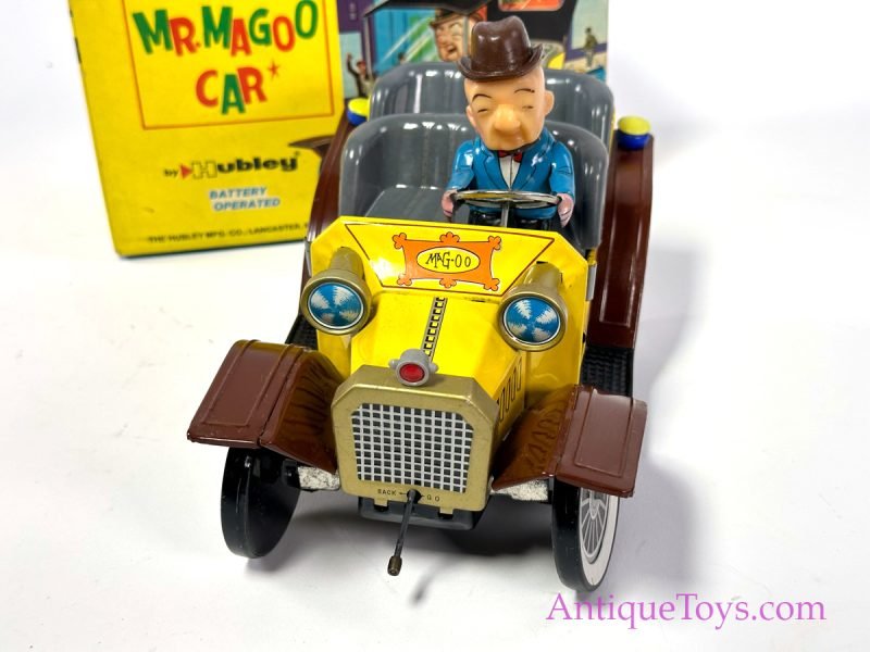 Hubley Tin Lithographed Batt. Op. "Mr. Magoo Car" Jalopy in Box <FONT COLOR="ff000 ">*SOLD*</font>