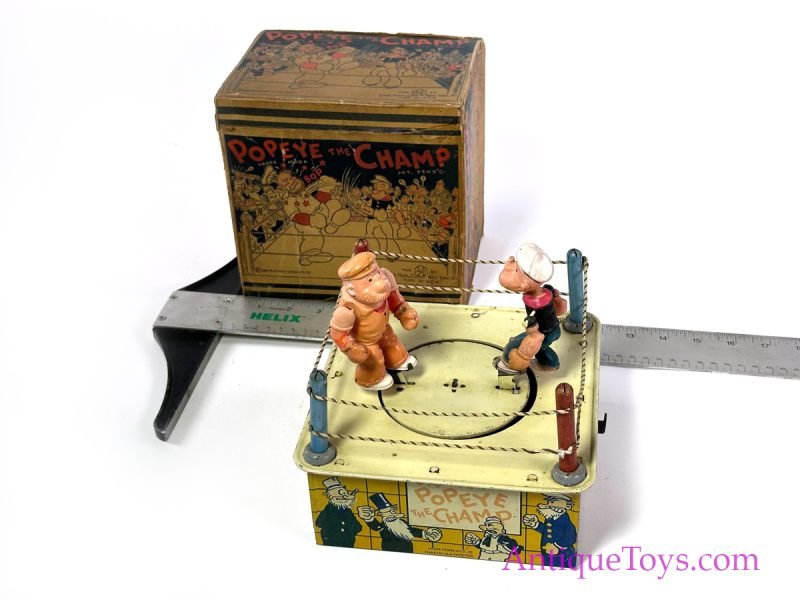 Marx Tin Lithographed and Celluloid Windup "Popeye The Champ" in Box <FONT COLOR="ff000 ">*SOLD*</font> - Image 10