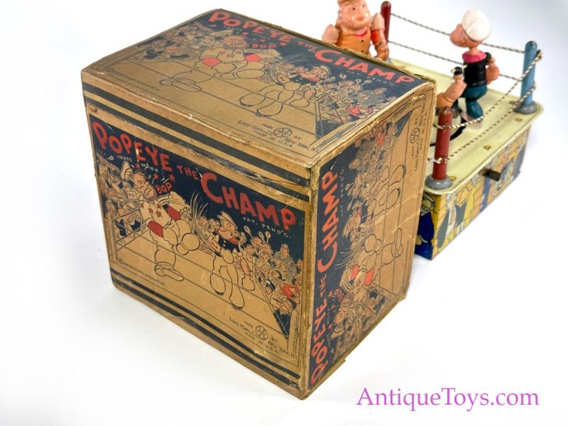 Marx Tin Lithographed and Celluloid Windup "Popeye The Champ" in Box <FONT COLOR="ff000 ">*SOLD*</font> - Image 8