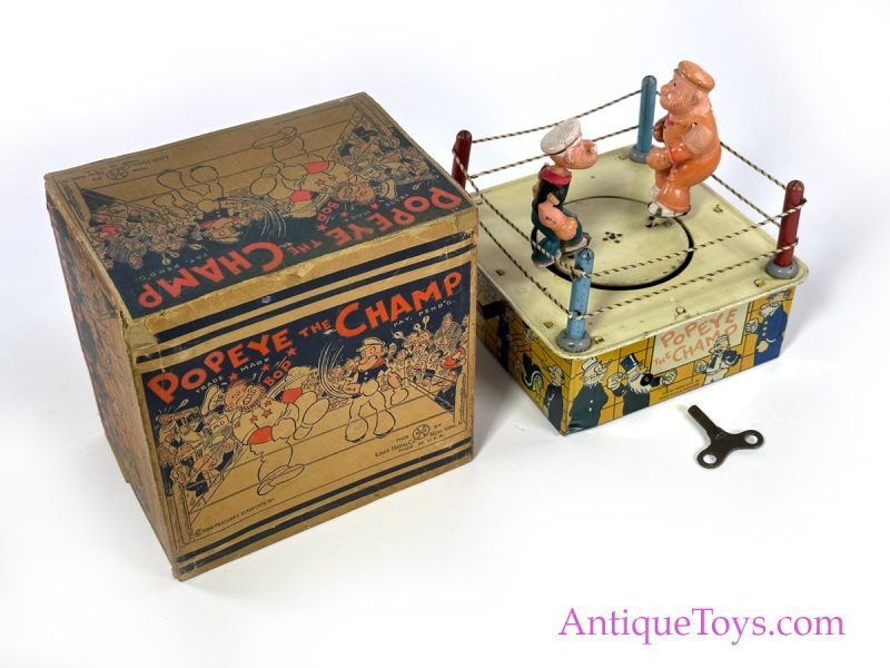 Marx Tin Lithographed and Celluloid Windup "Popeye The Champ" in Box <FONT COLOR="ff000 ">*SOLD*</font>