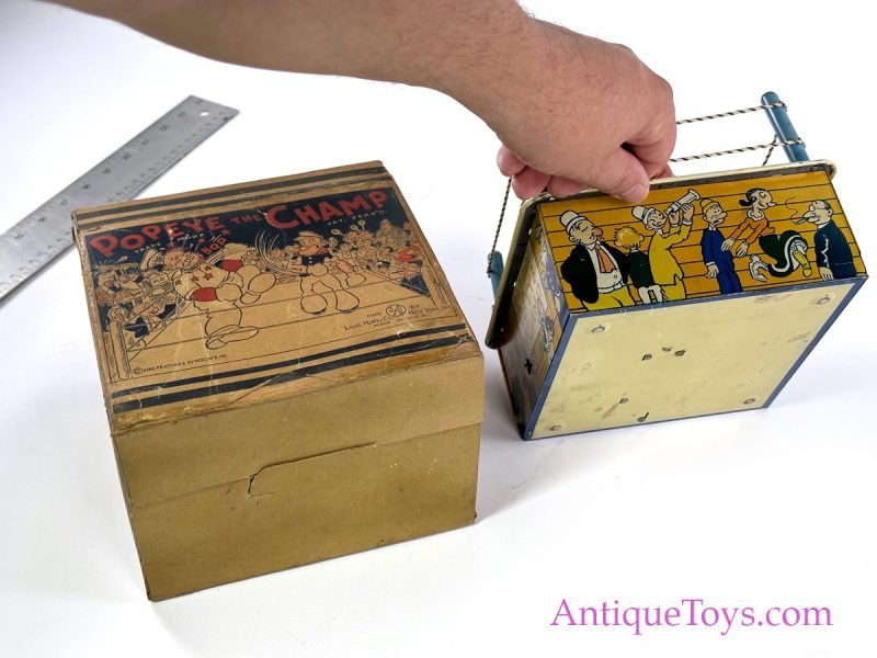Marx Tin Lithographed and Celluloid Windup "Popeye The Champ" in Box <FONT COLOR="ff000 ">*SOLD*</font> - Image 5