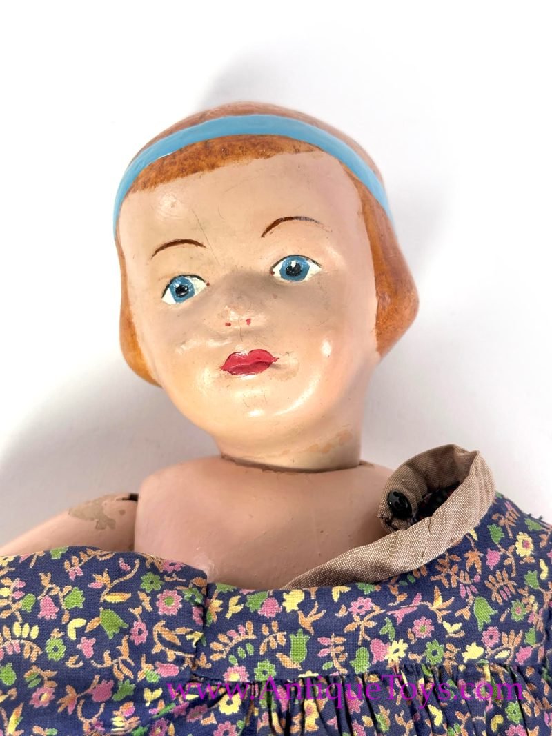 A. Schoenhut & Co. ca. 1911 "All Wood Perfection Art Doll" Girl Doll with Dress DURABLE Model <FONT COLOR="ff000 ">*SOLD*</font>