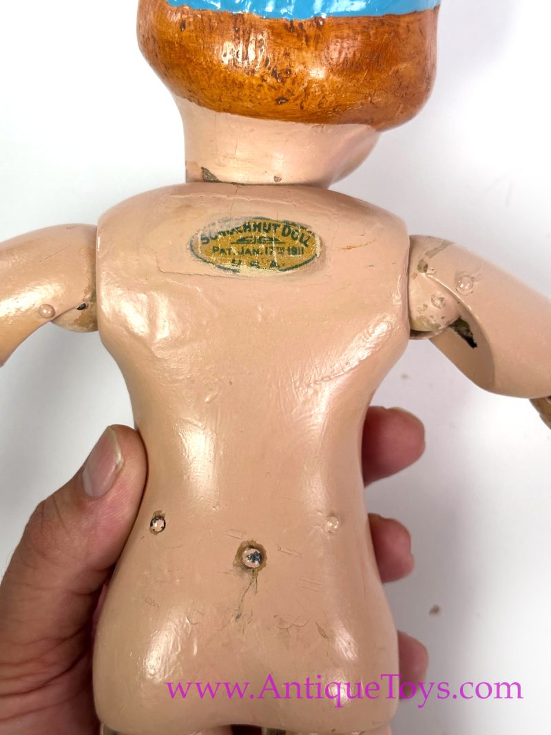 A. Schoenhut & Co. ca. 1911 "All Wood Perfection Art Doll" Girl Doll with Dress DURABLE Model <FONT COLOR="ff000 ">*SOLD*</font> - Image 5