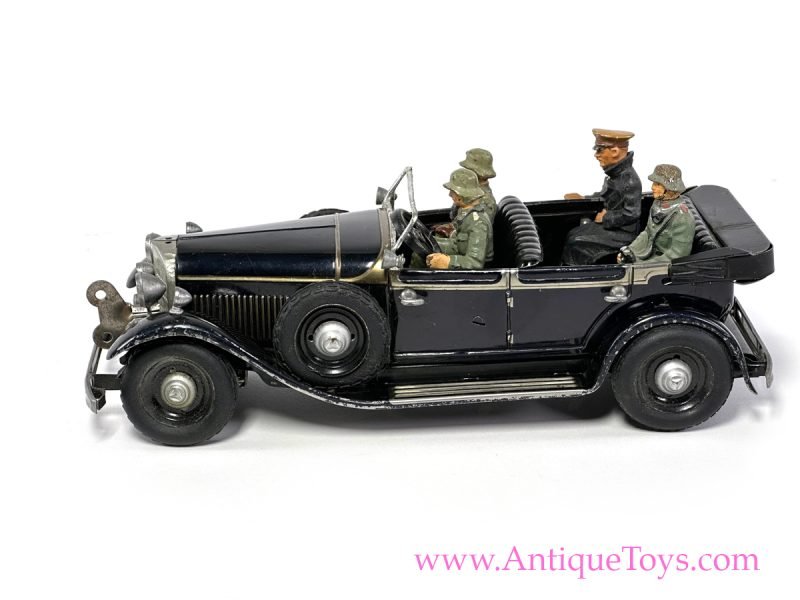 TippCo ca. 1935 Tin Lithographed Windup World War 2 Hitler Mercedes Car <FONT COLOR="ff000 ">*SOLD*</font>