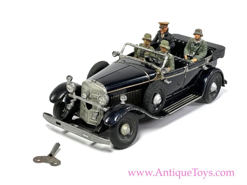 TippCo ca. 1935 Tin Lithographed Windup World War 2 Hitler Mercedes Car <FONT COLOR="ff000 ">*SOLD*</font> - Image 8