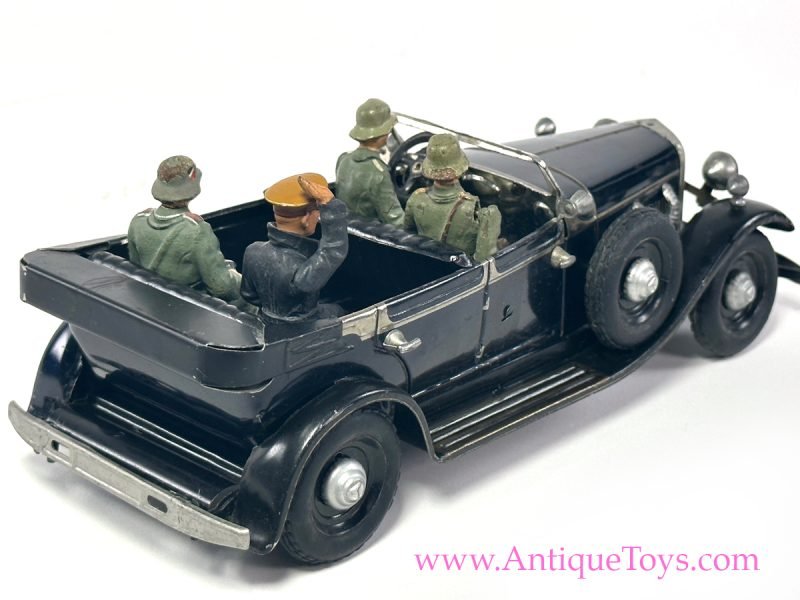 TippCo ca. 1935 Tin Lithographed Windup World War 2 Hitler Mercedes Car <FONT COLOR="ff000 ">*SOLD*</font> - Image 6